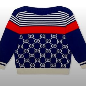 Gucci Kids Children's GG and stripes knit sweater EUC
